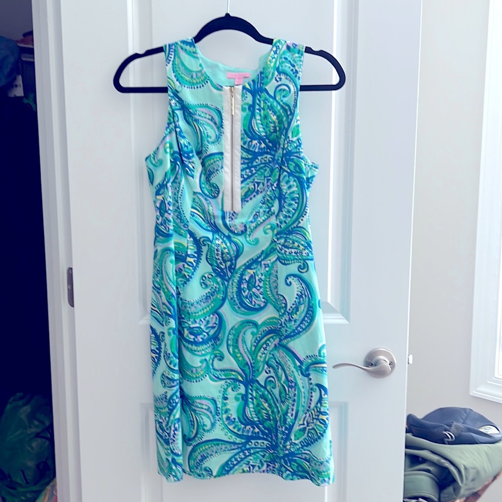 Woman’s Lilly Pulitzer Penelope shift dress in Poolside blue size 4